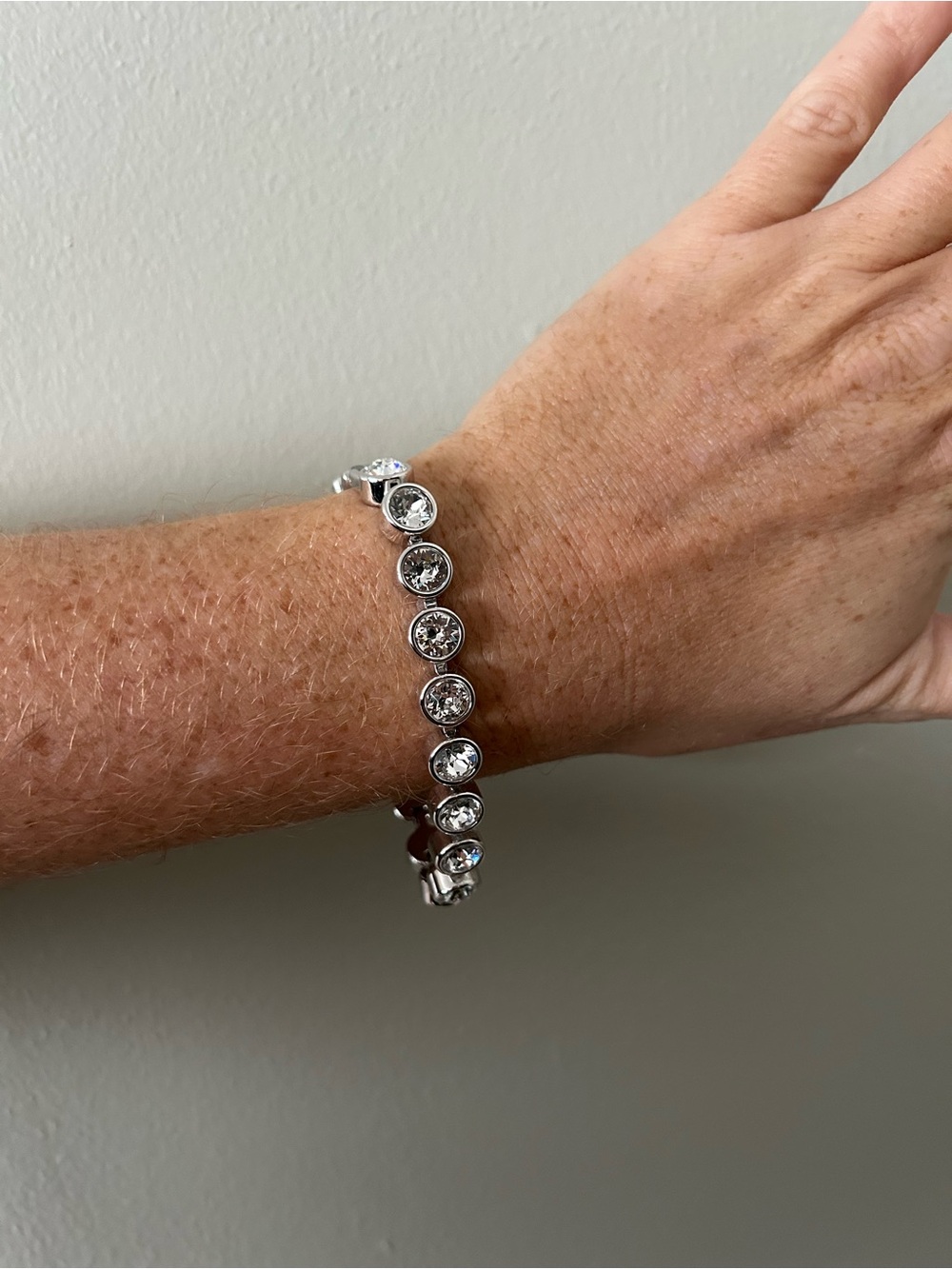Sterling Silver Crystal Tennis Bracelet - Clear
